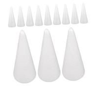 Tofficu 12pezzi Coni di Polistirolo Bianco Forma di Cono per Alberi di Natale Coni di Schiuma per Artigianato Natalizio Progetti Artistici Fai da Te Gnomi Fatti Mano