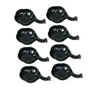 Tofficu 12pezzi Piatti Per Inchiostro Calligrafia Sfumino in Plastica Nero Forma Di Fiore Di Prugno Portapennelli Multifunzione Per Disegno e Lettering