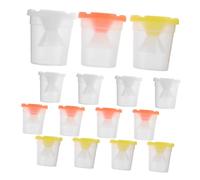 Tofficu 15pezzi Contenitori per Vernice Riutilizzabili con Coperchio per Ragazzo Ragazza Piccoli Contenitori Anti-rovesciamento per Acqua e Vernice Adatti per Lezioni d Arte e Progetti