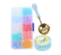 Tofficu 1set Kit Completo per Sigilli Ceralacca Scaldacera con Cucchiaio e Cialde Luminescenti per e Decorazioni Domestiche