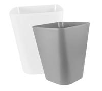 Tofficu 2 Pezzi Bidoni Spazzatura Contenitori Plastica Quadrati per Ufficio e Casa Rifiuti Pratici e per Bagno Cucina e Capacità Media Colori Bianco e Grigio