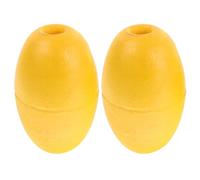 Tofficu 2 Pezzi Boa Galleggiante per Kayak, Ancora o Corde Marine Giallo | EVA e PVC, Foro Centrale da 1, 2cm, Forma Ovale, per Segnare Aree