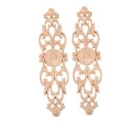 Tofficu 2 pezzi Decorazioni in Legno Intagliato per Mobili Vintage Applique Parete e Cornici Non Verniciate Adesivi Decorativi per Porte Armadi e Specchi Versatili e Facili da Installare