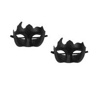 Tofficu 2 Pezzi Maschera Veneziana Metà Viso Nera Elegante Steampunk per | Plastica Riutilizzabile, Vestibilità Comoda, Pittura Dettagliata, per Costume e Decorazioni di Festa