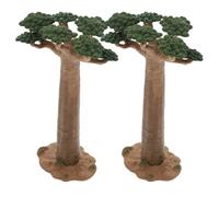 Tofficu 2 Pezzi Micro Plant Ornament Albero Baobab Modello da Tavolo in Pvc | Base Piatta, Stabile Sul Piano, per Allestimento Sabbia e Arredo Domestico, Struttura Resistente alla Deformazione