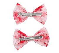 Tofficu 2 Pezzi Mollette per Chioma Halloween in Cotone Rosso Fiocco Pratico e Decorazione Festiva per Donne in Luogo di Divertimento