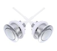 Tofficu 2 pezzi Pulsante Ricambio per Wc in Abs Durevole con Asta Extra Lunga Compatibile con Serbatoi Standard Kit per Uso Familiare e Alberghiero