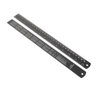 Tofficu 2 Pezzi Righello in Metallo Nero 30cm, Righello Metallico Piatto in Lega di Alluminio, Misura di Precisione Multifunzione per Ufficio, Progettazione Architettonica, Studenti