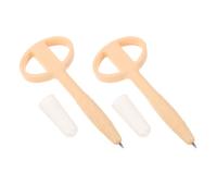 Tofficu 2 Pezzi Silicone Morbido Penna di Sicurezza Anti Deglutizione per | Scrittura Fluida, per Colloqui e Uso del Personale, Beige, Design che Limita la Nascita di Oggetti Nascosti