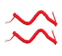 Tofficu 2 pezzi Telefonico Coiled Rosso Facile Installazione Design Flessibile e Resistente per Comunicazioni e Compatibile con Telefono