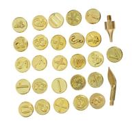 Tofficu 2 Set Punte per Pirografia con Lettere in Ottone Strumento Portatile per Incisione su Legno Pelle e Carta per Artigianato DIY e Progetti Creativi