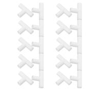 Tofficu 20 Connettori a T in Plastica da 11 Mm per Tubi Armadio, Giunti Modulari per Ripiani Scarpiera, Accessori Fai da Te per Guardaroba, Supporto Rinforzato per Organizzazione Camera