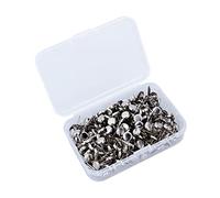 Tofficu 200pezzi Chiodi Metallo Elettroplaccati per Fai da Te Brads Rotondi Impermeabili per Scrapbooking e Crafting Confezione con Scatola Stoccaggio Argento