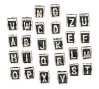 Tofficu 26pezzi Perline in Metallo Lettere Alfabeto Perline Forma Triangolo Lettere Per Creare Braccialetti e Gioielli Fai Da Te