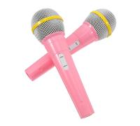 Tofficu 2pezzi Microfoni Finti in Plastica Simulata Colorata Per Ragazzo Ragazza Microfono Da Palco Finto Accessori Giocattolo Per Feste Teatro