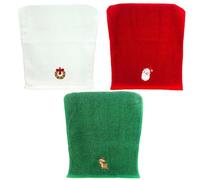Tofficu 3 Asciugamani Ricamati Natalizi, Strofinacci Decorativi Natalizi in Cotone, Set da Bagno Vintage per Bagno, Cucina E Bar (rosso/bianco/verde) (motivo Casuale)