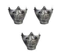 Tofficu 3 Pezzi Maschera Scheletro Facciale Intera Halloween per Cosplay e