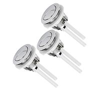 Tofficu 3 Pezzi Pulsante Cisterna Wc Abs Resistente con Finitura Placcata Alta Lucentezza Semplice Installazione e Durevole per Sostituzione Serbatoio Bagno