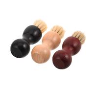 Tofficu 3 Pezzi Set da 3 Spazzole per Scarpe Manico in Legno e Setole Morbide Pennelli Applicatori la Cura e Lucidatura di Scarpe da Tennis Stivali Spazzole da Viaggio per Pulizia e