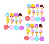 Tofficu 3 Set Gommini Per Dessert Portatili Colorati Facili Usare Per Scuola E Ufficio 12 Pezzi * 3