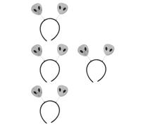 Tofficu 4 Pezzi Cerchietto Alieno Argento per Donne e Ragazze, Festa | Tessuto Glitter, Design Unico e Bello, Flessibile e Comodo, Uso Versatile per Party e Scena