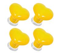 Tofficu 4 pezzi Maniglia per Pulsante Forma Cuore per Pulsante Scarico Accessori per Bagno Facili da Installare Compatibile con Tutti Colore Giallo