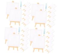 Tofficu 4 Set cavalletto di Tela Blank Canvas Pittura su Tela Set Pittura Fai-da-Te Mini Tela Art ASSELL Adulto tavolozza Forniture per Pittura a Olio Delicata Tela pittorica Carta Bianca