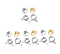 Tofficu 4 Set Connettore del Cavo delle Dita Tessitura Principiante Gancio Cucire Dito Principianti Anelli di Metallo Accessori A Maglia Anello di Filato Acciaio Inossidabile 4 Pezzi * 4