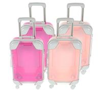Tofficu 4pezzi Piccole Valigette Per Organizer Per Cosmetici Resistente Mini Suitcase Rosa e Make-up