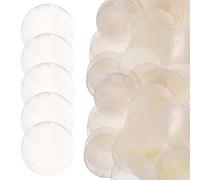 Tofficu 5 cm, dischi rotondi lucidi, 50 pezzi, conchiglie decorative con 2 volere, conchiglie rotonde, conchiglie naturali, trasparenti per campanelli eolici, paralumi