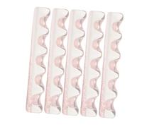 Tofficu 5 Pezzi Portapennelli per Nail Art con 5 Scomparti, Resina Rosa | Supporto Stabile a Base Ampia, Organizzazione Efficiente, Uso a Casa e Postazione, Stile Moderno Minimalista