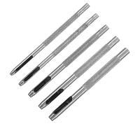 Tofficu 5 Pezzi Punzoni Perforatori per Cuoio Strumenti Resistenti per Bucatura Cinture Borse Cinture Auto e Accessori Trattato Termicamente Uso Manuale per e DIY