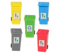 Tofficu 5pezzi Mini Bidone Della Spazzatura Modello Di Scena in Miniatura Cestino Per Rifiuti Per Casa in Miniatura Decorazione Per Tavolo Di Sabbia Materiale Elegante e Durevole