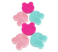 Tofficu 6 Pezzi Dispositivo Portatile in Silicone per Pulizia Profonda Pennelli da Trucco e Spugne, Compatto ed Efficiente per Uso a Casa e On The Go