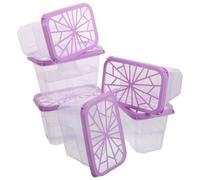 Tofficu 6 Scatole Deumidificatore Riutilizzabile in Plastica, Contenitore Antiumidità Compatto per Armadi, Bagno e Cucina, Assorbi-umidità Portatile per Protezione Vestiti e Spazio