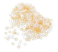 Tofficu 600 Pezzi Twisted Jump Rings in And Faceted Metal Wire Connectors For DIY Jewelry Making Easy-to-use Open Rings For Earrings Bracelets And Necklace Crafting