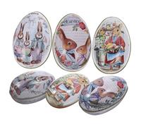 Tofficu 6pezzi Scatola Decorativa Pasquale in Porta Biscotti Portatile Scatola Per Caramelle Pasquali Motivi Coniglietto Per Piccoli Regali e Confezionamento