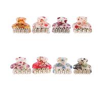 Tofficu 8 Pezzi Fermagli per Chioma Artiglio Acrilico Decorazione Floreale, Mollette per Ragazze e Donne, Accessori per Chioma Resistenti per Uso Quotidiano e Coda di Cavallo