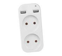 Tofficu Adattatore Multipresa Doppia con Pannello USB Doppio Vie Compatibile per Viaggi e Casa Compatto e Ignifugo Porta Dispositivi