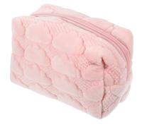 Tofficu Borsa per Trucco Carina Portatile in Peluche Rosa, Astuccio di Medie Dimensioni Cerniera, Grande Capacità per Cosmetici e Articoli da Viaggio
