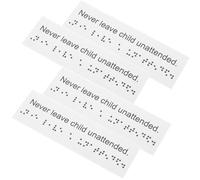 Tofficu Cartelli Etichette in Braille in Plastica 4 Pezzi Segnale di Attenzione in Braille per Esterni Accessorio per Ipovedenti e Non Vedenti per Mobilità e Autonomia Quotidiana