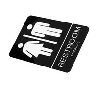 Tofficu Cartello Bagno Unisex in Acciaio Inossidabile in Rilievo e Braille per Porte Toilette Facile Installazione con Predrillati Adatto Uffici Ristoranti e Spazi Pubblici