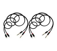 Tofficu Cavi Audio per Mixer e Amplificatori 1,5 M Doppio Rca a Doppio Jack 6,35 Mm Neri 2 Pezzi Doppia Schermatura in Alluminio per Trasmissione Stabile e Alta Durabilità, Adatti