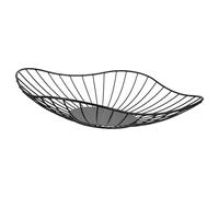 Tofficu Cesto di Frutta in Metallo Nero Piccolo per Bancone Cucina, Fruttiera Compatta Versatile da Tavolo per Casa Ufficio, Ciotola Portafrutta dal Design Semplice Facile da Pulire