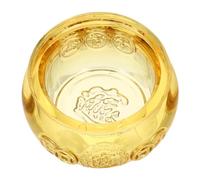 Tofficu Ciotola Decorativa Cornucopia in Cristallo Giallo 60mm, Ornamento D'oro per Scrivania e Casa, Accessorio Buddista per Bonsai e Spazi Ufficio