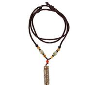 Tofficu Collana Ciondolo Contenitore Apribile in Rame Incisione del Testo Sacro Lengyan, Leggera e Comoda da Indossare per Occasioni Significative come Compleanni