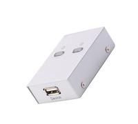 Tofficu Condivisore Stampante USB 2.0 Automatico Argento in Metallo | Selettore per Rete Domestica e Ufficio, Corpo Plastico/metallo, Evita Scollega e Ricollega Frequenti