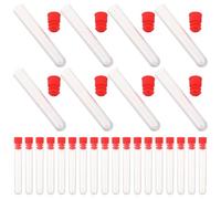 Tofficu Contenitore per Aghi da Cucito a Mano 30 Tubi Porta-Aghi in Plastica Coperchio Rosso, Piccolo Tubo per Ago da Ricamo, Organizer Portatile per Lavori di Cucito e Artigianato