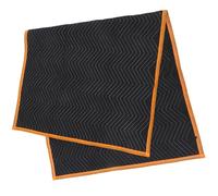 Tofficu Coperta Imbottita per Traslochi Nera Bordo Arancione, Coperta Trapuntata per Mobili Grandi, Protezione Antiscivolo per Trasporto e Imballaggio, Versatile per Traslochi e