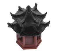 Tofficu Edificio Antico Esagonale in Plastica per Bonsai | Miniatura Marrone, Dettagli Intricati, per Acquari e Scrivanie, Stile Classico , Manutenzione Ridotta